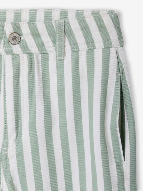 Pantalon fille rayé vert sauge 6 - vertbaudet enfant 
