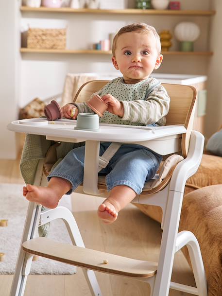 Chaise haute évolutive WOODYNEST beige 1 - vertbaudet enfant 