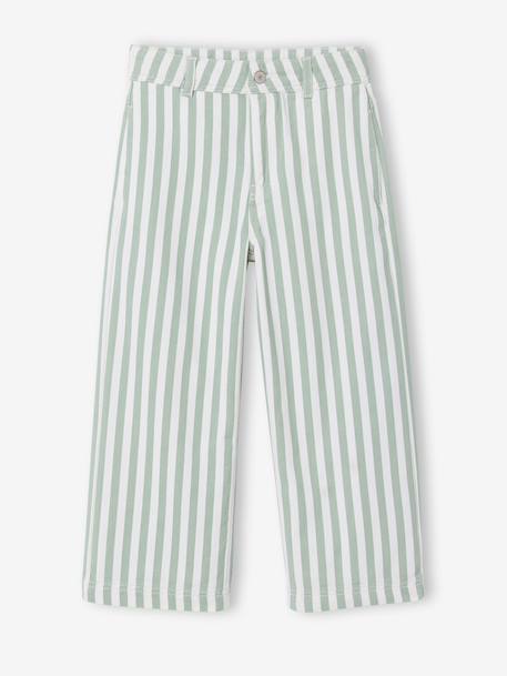 Pantalon fille rayé vert sauge 4 - vertbaudet enfant 