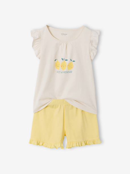 Lot 2 pyjashort manches courtes jaune pâle 2 - vertbaudet enfant 