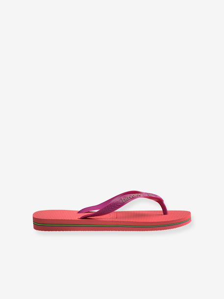 Tongs enfant Brasil logo HAVAÏANAS corail+encre+marine/weiß 3 - vertbaudet enfant 