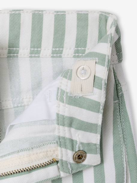Pantalon fille rayé vert sauge 7 - vertbaudet enfant 