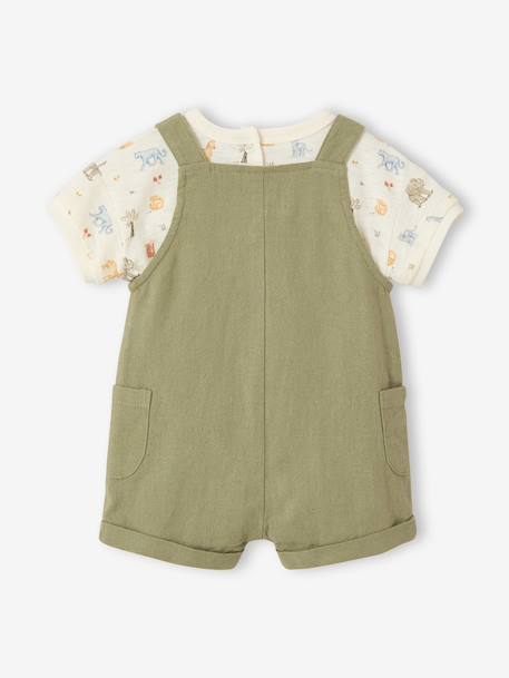 Ensemble body salopette bébé garçon kaki 6 - vertbaudet enfant 