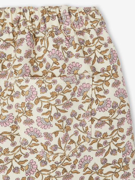 Short twill fille écru+vert sauge 4 - vertbaudet enfant 