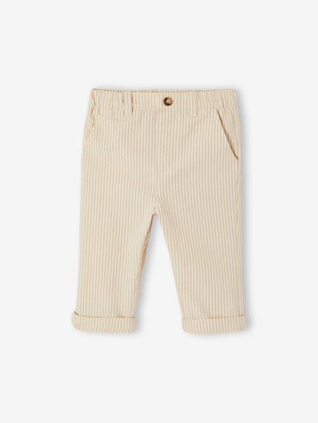 Pantalon bébé garçon taille élastiquée beige 1 - vertbaudet enfant 