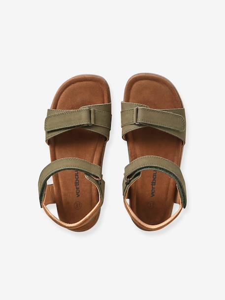 Sandales scratchées cuir enfant kaki+marine+sable 4 - vertbaudet enfant 