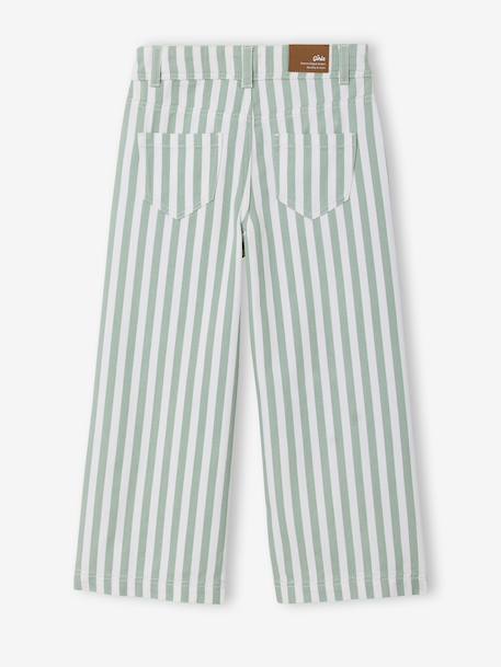 Pantalon fille rayé vert sauge 5 - vertbaudet enfant 