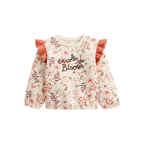 Sweat-shirt en molleton manouk Ecru 2 - vertbaudet enfant 