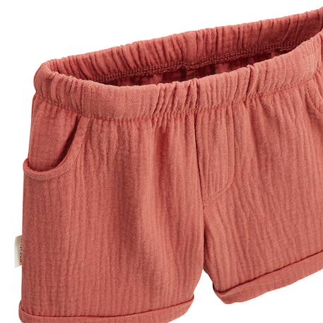 Ensemble enfant t-shirt et short en gaze de coton liwa Ecru 4 - vertbaudet enfant 
