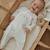 Pyjama bébé en velours ouverture pont miss chatchatchat Ecru 6 - vertbaudet enfant 