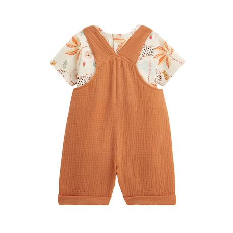 Ensemble salopette bébé en gaze de coton et t-shirt tango Marron 3 - vertbaudet enfant 