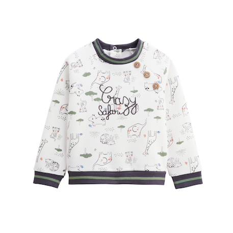 Ensemble bébé sweat-shirt en molleton et pantalon en velours crazy safari Kaki 5 - vertbaudet enfant 