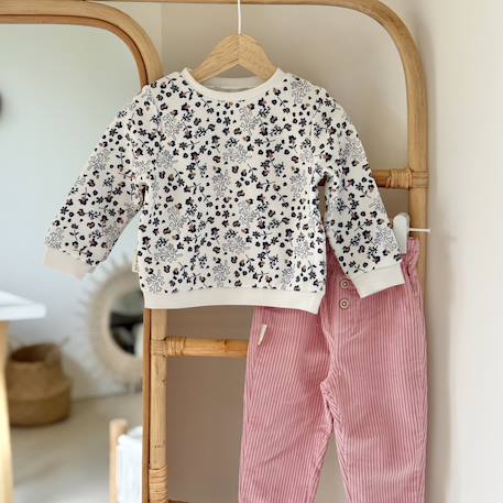Sweat-shirt en molleton céleste Ecru 6 - vertbaudet enfant 