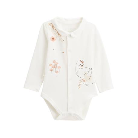Lot de 2 bodies bébé manches longues ouverture croisée perle Ecru 6 - vertbaudet enfant 
