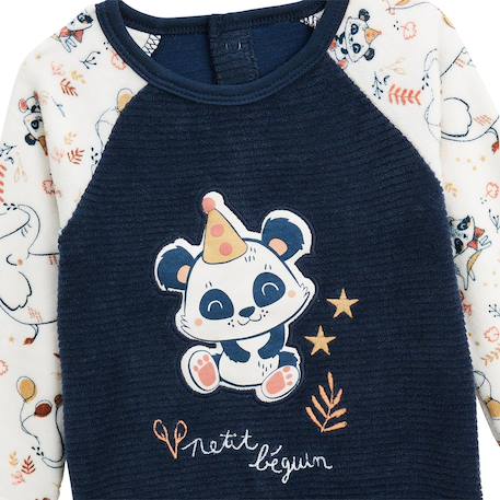 Pyjama bébé en velours cirque d'automne Bleu 3 - vertbaudet enfant 