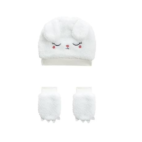 Bonnet en sherpa + moufles alaska Ecru 2 - vertbaudet enfant 