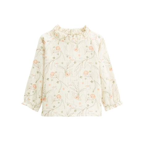 Blouse enfant en gaze de coton lison Ecru 2 - vertbaudet enfant 