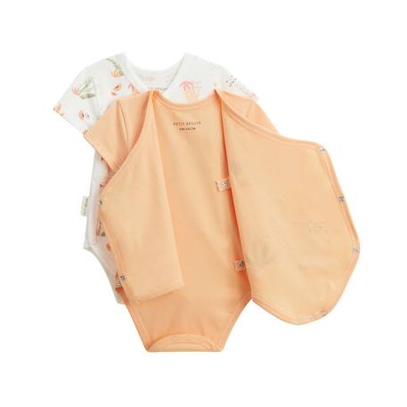 Lot de 2 bodies bébé manches courtes ouverture croisée sierra Peche 3 - vertbaudet enfant 