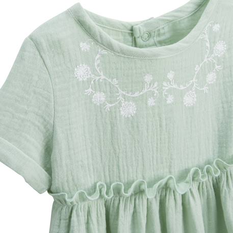 Robe bébé en gaze de coton arya Vert 4 - vertbaudet enfant 