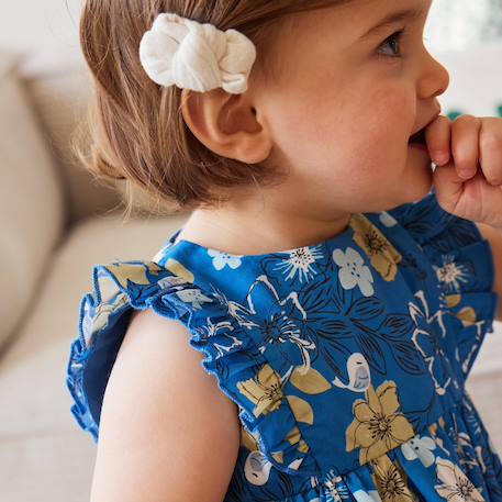 Robe bébé en popeline flora Bleu 6 - vertbaudet enfant 