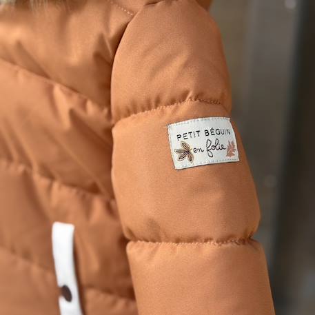 Doudoune imperméable doublée sherpa avec capuche chincha Camel 6 - vertbaudet enfant 