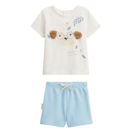 Ensemble bébé t-shirt et short zeste d'amour Bleu 2 - vertbaudet enfant 