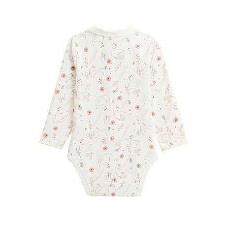 Lot de 2 bodies bébé manches longues ouverture croisée perle Ecru 4 - vertbaudet enfant 