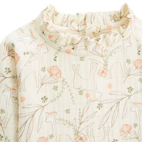 Blouse enfant en gaze de coton lison Ecru 4 - vertbaudet enfant 
