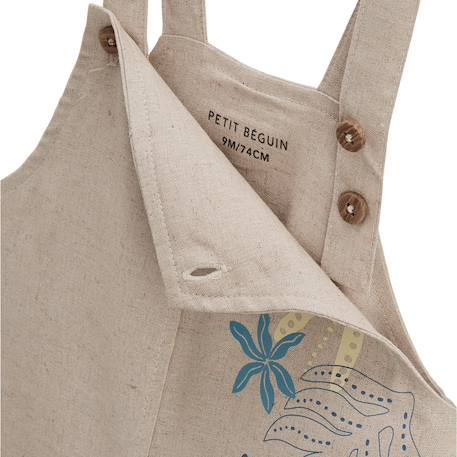 Salopette bébé en lin mélangé moka Beige 3 - vertbaudet enfant 