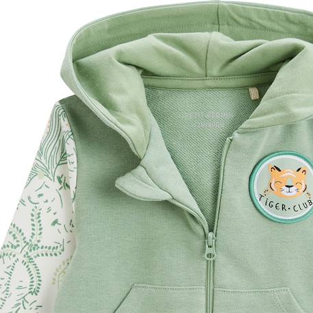 Sweat à capuche zippé enfant kanha Vert 4 - vertbaudet enfant 