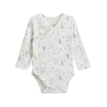 Lot de 2 bodies bébé manches longues ouverture croisée rêverie Bleu 6 - vertbaudet enfant 