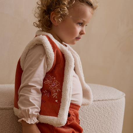 Veste sans manches enfant réversible en velours côtelé manouk Orange 5 - vertbaudet enfant 