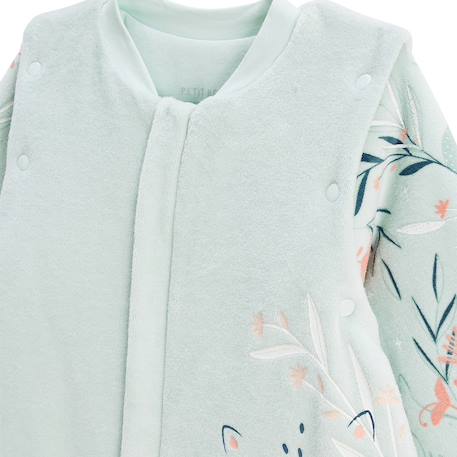 Turbulette tog2 en velours avec pieds retroussables et manches amovibles dina Bleu 4 - vertbaudet enfant 