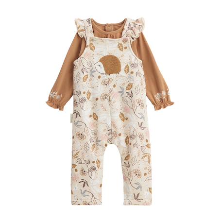 Ensemble salopette bébé en molleton et t-shirt chincha Ecru 2 - vertbaudet enfant 