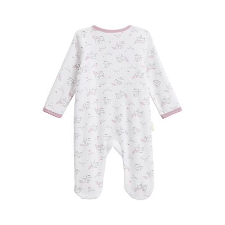 Pyjama bébé en velours ouverture pont miss chatchatchat Ecru 3 - vertbaudet enfant 