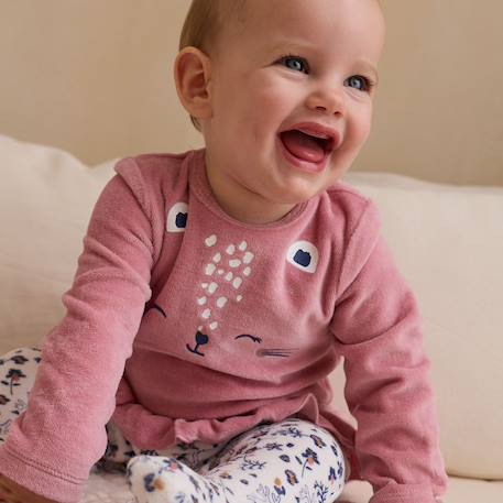 Pyjama bébé en velours céleste Rose 6 - vertbaudet enfant 