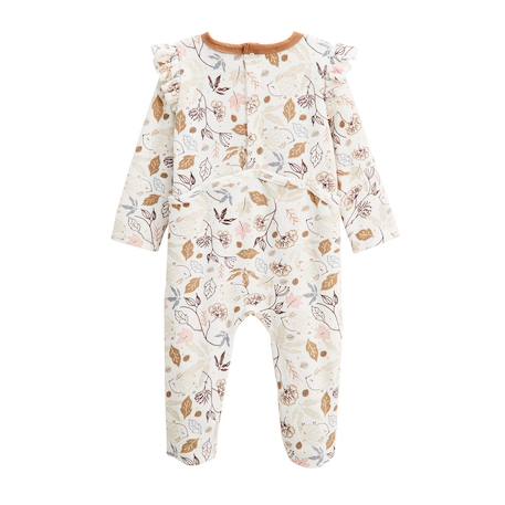 Pyjama bébé en velours chincha Ecru 3 - vertbaudet enfant 
