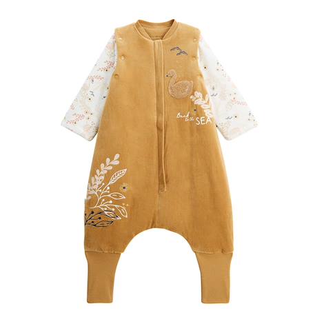 Turbulette tog2 en velours avec pieds retroussables et manches amovibles swan Ocre 2 - vertbaudet enfant 