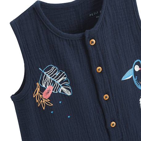 Combishort bébé en gaze de coton mexico Bleu 4 - vertbaudet enfant 