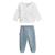 Ensemble bébé gilet en velours et pantalon en coton matelassé rêverie Bleu 2 - vertbaudet enfant 