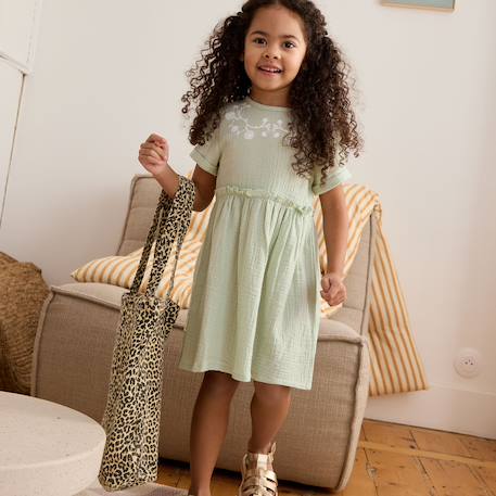Robe bébé en gaze de coton arya Vert 6 - vertbaudet enfant 