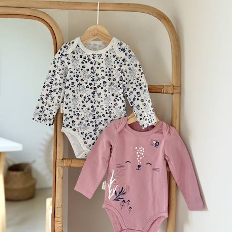 Lot de 2 bodies bébé manches longues céleste Rose 6 - vertbaudet enfant 