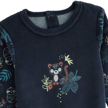 Pyjama bébé en velours jungle friends Bleu 4 - vertbaudet enfant 