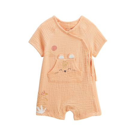 Barboteuse bébé + headband en gaze de coton sierra Peche 6 - vertbaudet enfant 