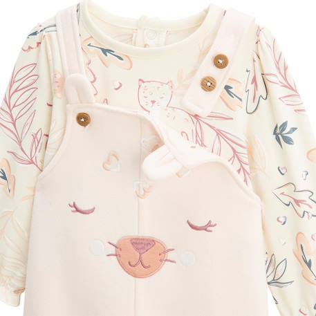 Ensemble salopette bébé en molleton et t-shirt matcha Rose 4 - vertbaudet enfant 
