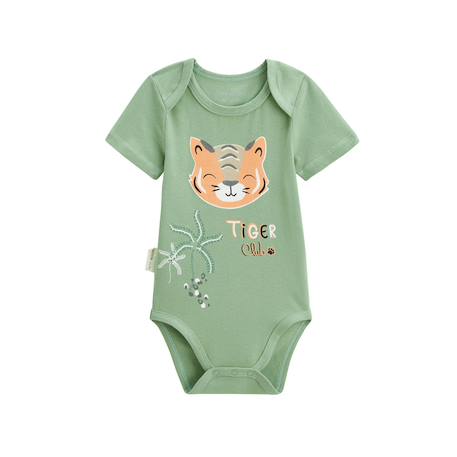 Lot de 2 bodies bébé manches courtes kanha Vert 4 - vertbaudet enfant 