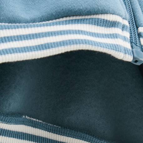Sweat à capuche zippé bébé en molleton tao Bleu 4 - vertbaudet enfant 