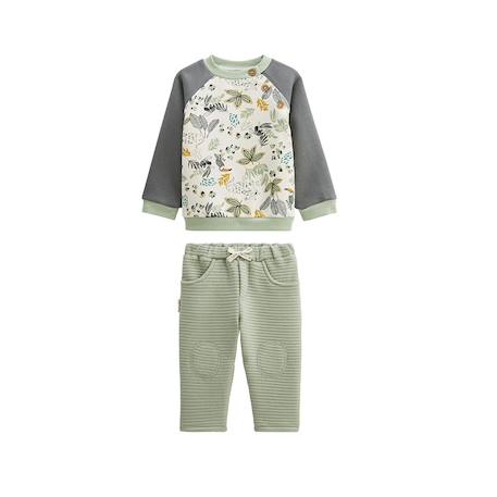 Ensemble enfant sweat et pantalon en molleton boavista Kaki 2 - vertbaudet enfant 