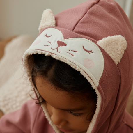 Sweat à capuche zippé bébé en molleton matcha Rose 6 - vertbaudet enfant 