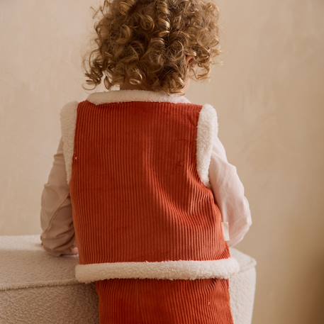 Veste sans manches enfant réversible en velours côtelé manouk Orange 6 - vertbaudet enfant 